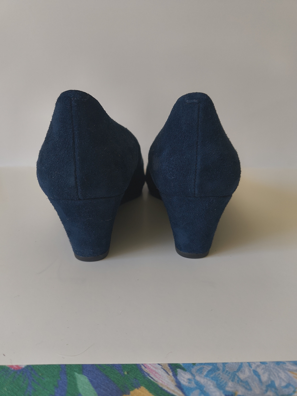 Talbots Lacey Navy Suede Wedge - Classic Women's Shoe - Picture 6 of 7